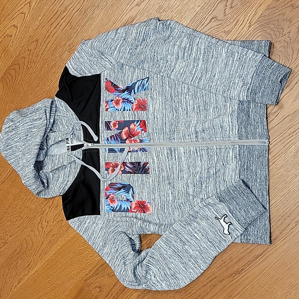 PINK zip-up hoodie hooded sweatshirt
